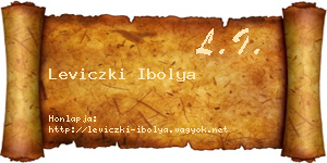 Leviczki Ibolya névjegykártya